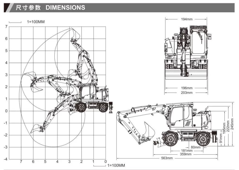 1:14 CUT 914-LS Wheeled Excavator