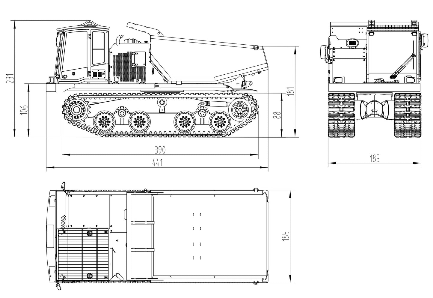 1:14 T14R Hydraulic Track Dumper