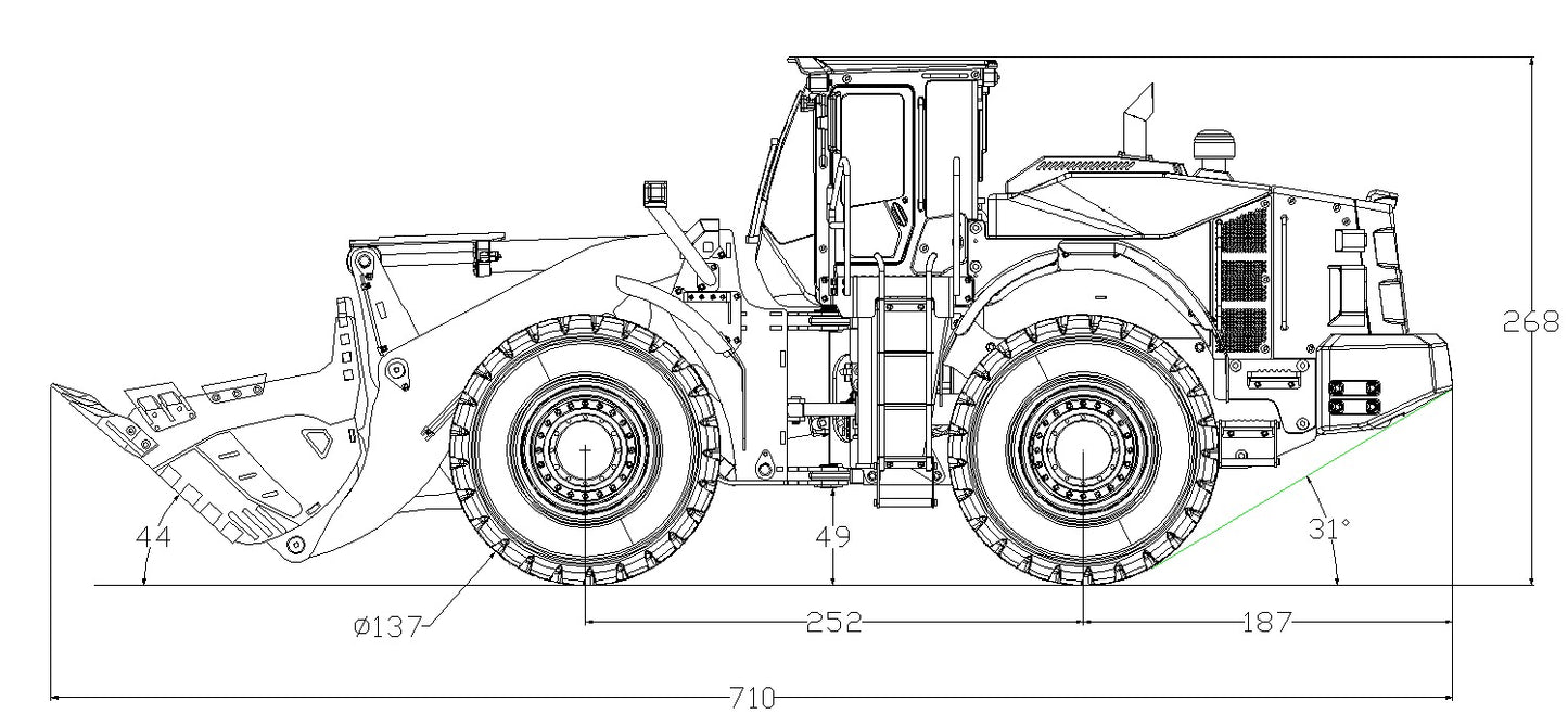 JDM-198 1:14 ZW370 Hydraulic RC Loader